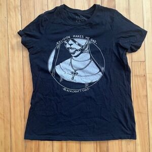 BlackCraft Cult Religion Makes Me Gag Nun Graphic T-Shirt Black Small S